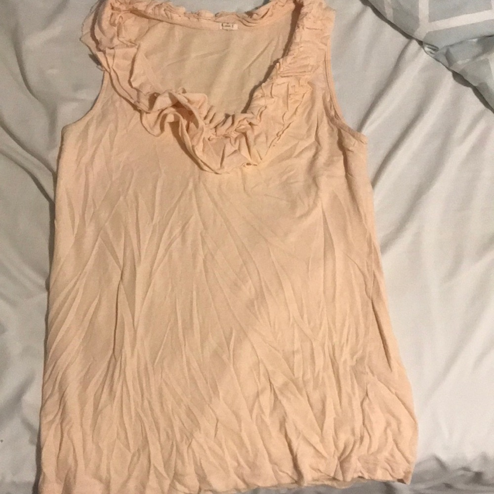 Jcrew peach top w ruffles